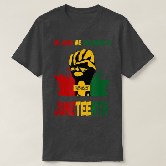 1865年6月アフリカ系アメリカ人パワーブラック解放 Tシャツ (デザイン正面)