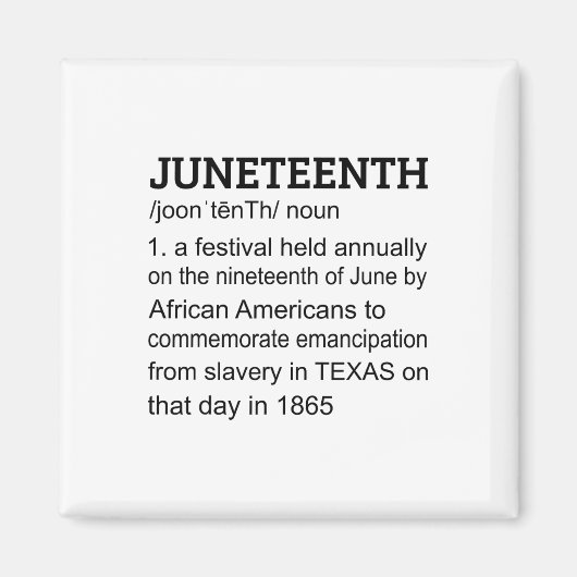 1865年6月アフリカ系アメリカ人ブラックの定義 マグネット (正面)