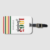 1865年6月フリーダムブラックヒストリお祝い ラゲッジタグ (正面横)