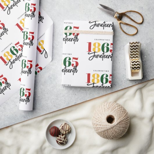 1865年6月フリーダムブラックヒストリお祝い ラッピングペーパー (クラフト)