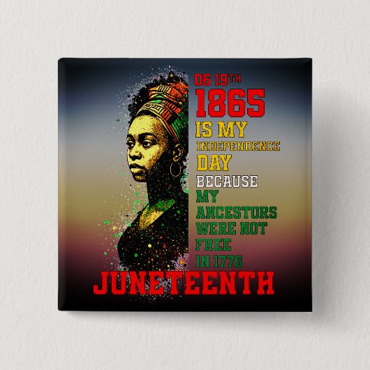 1865年6月独立記念日パンアフリカ 缶バッジ (正面)