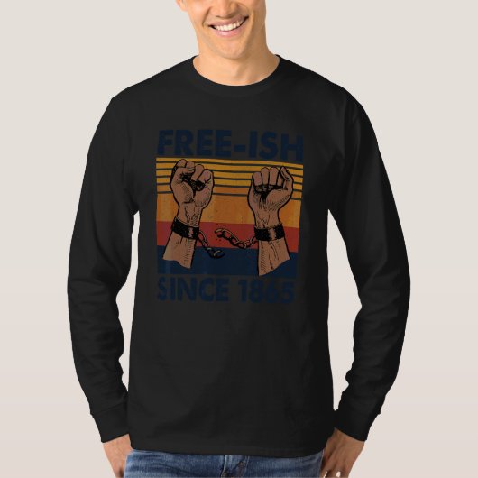 1865年6月19日から無料のIsh黒人歴史審判団 Tシャツ (正面)