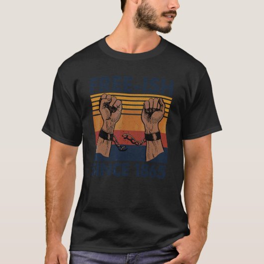 1865年6月19日から無料のIsh黒人歴史審判団 Tシャツ (正面)