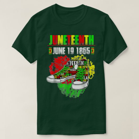 1865年6月19日アフリカ系アメリカ人 Tシャツ (デザイン正面)