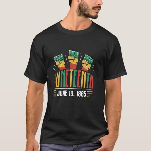 1865年6月19日アフリカ黒米U Tシャツ (正面)