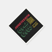 1865年6月19日タイポグラフィ黒史 スタンダードカクテルナプキン (角)