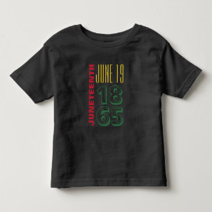 1865年6月19日タイポグラフィ黒史 トドラーTシャツ
