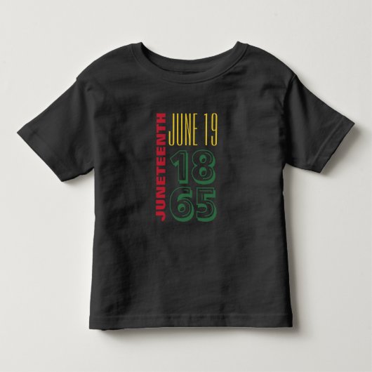 1865年6月19日タイポグラフィ黒史 トドラーTシャツ (正面)