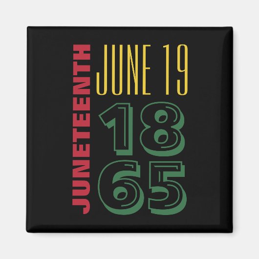 1865年6月19日タイポグラフィ黒史 マグネット (正面)