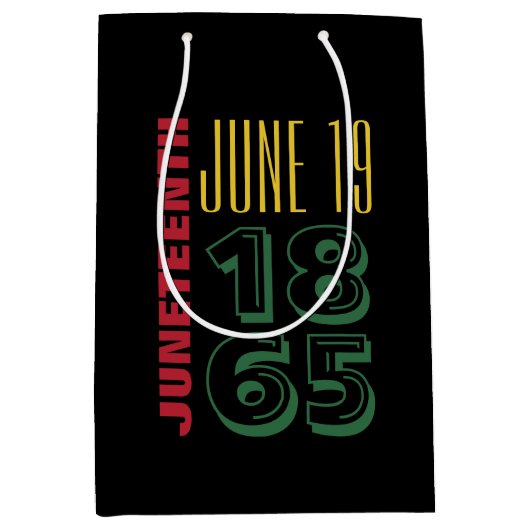 1865年6月19日タイポグラフィ黒史 ミディアムペーパーバッグ (正面)