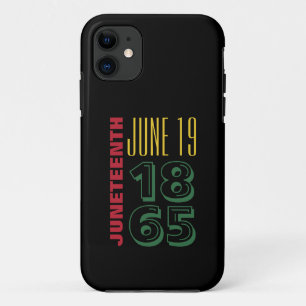 1865年6月19日タイポグラフィ黒史 iPhone 11 ケース