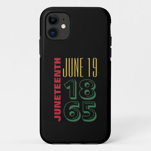 1865年6月19日タイポグラフィ黒史 Case-Mate iPhoneケース (裏面)