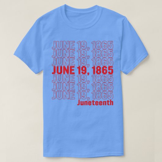 1865年6月19日黒人歴史月間アフリカ系アメリカ人 Tシャツ (デザイン正面)