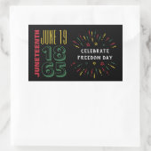 1865年6月19日黒人歴史花火 長方形シール (バッグ)