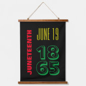 1865年6月19日1865文字ブラック歴史月間 吊り下げ型タペストリー (正面)