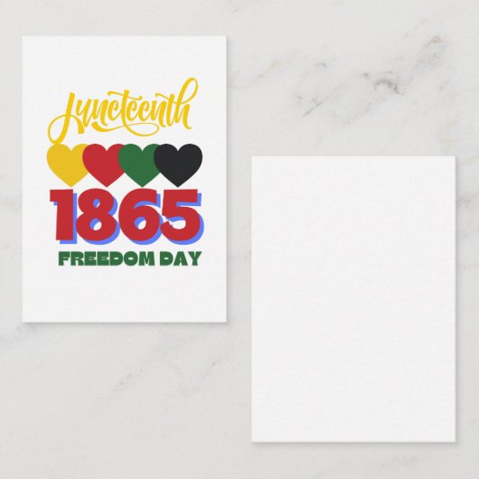 1865年6月 ノートカード (正面/裏面)