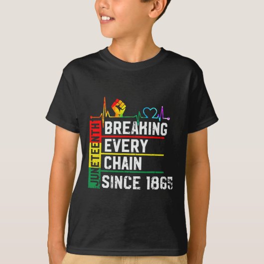 1865年7月末以来すべてのチェーンを破る黒火 Tシャツ (正面)