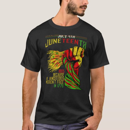 1865年7月4日先祖がブラックだから Tシャツ (正面)