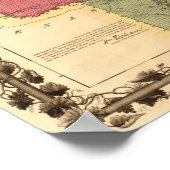 1866アーカンソーの地図 ポスター (角)