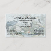 1866クレーン、ホワイトコウノトリ、ヘロン、リトルエグレット&ツリー 名刺 (正面)