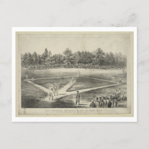 1866年カーリエ&イヴによるチャンピオンシップ野球 ポストカード