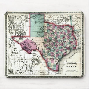 1866年テキサス州の古物地図シェンベルク&コ マウスパッド