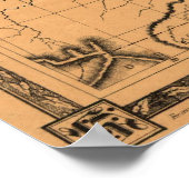 1866年テキサス州の地図 ポスター (角)