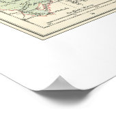 1866年プロシアの地図プリント ポスター (角)