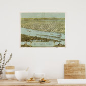 1867ウィノーナMNバードアイビューパノラママップ ポスター (キッチン)