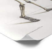 1867スケルトン骨ヴィンテージ解剖学プリント ポスター (角)