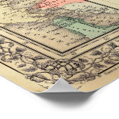 1867マップ,カリフォルニア,ヴィンテージ ポスター (角)