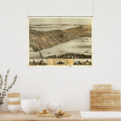 1867マディソン、WIバードアイビューパノラママップ ポスター (キッチン)