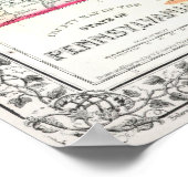 1867年のペンシルベニア州の古地図 ポスター (角)