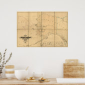 1867年アメリカロシアのアラスカ州の地図 ポスター (キッチン)