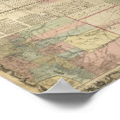 1867年アンティーク鉄道地図カンザス ポスター (角)