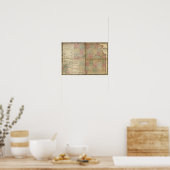 1867年アンティーク鉄道地図カンザス ポスター (キッチン)