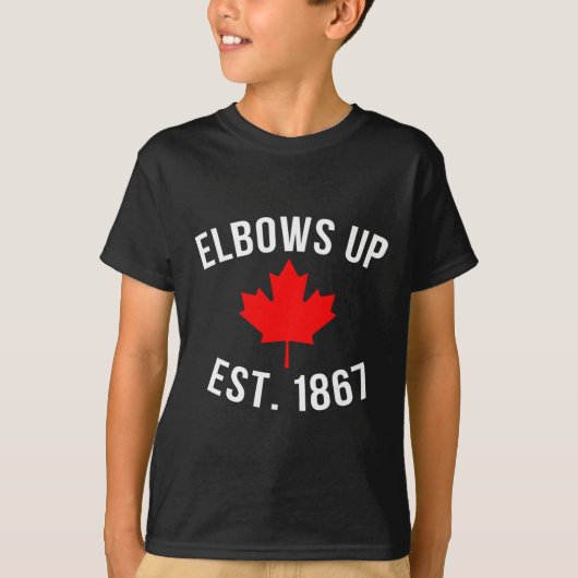1867年創設 カナダを応援 エルボーズアップ Tシャツ (正面)