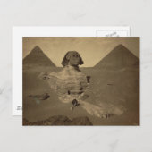 1867年頃のエジプトのスフィンクスとピラミッド ポストカード (正面/裏面)