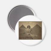 1867年頃のエジプトのスフィンクスとピラミッド マグネット (正面/裏面)