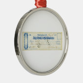 1867年5月17日からユリシーズS.グラント署名小切手 メタルオーナメント (右)