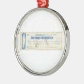 1867年5月17日からユリシーズS.グラント署名小切手 メタルオーナメント (左)