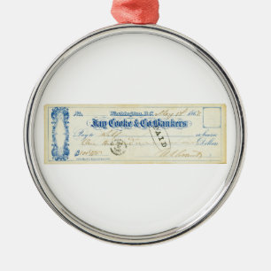 1867年5月17日からユリシーズS.グラント署名小切手 メタルオーナメント