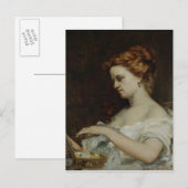 1867年、ジュエリーを持つ女性 ポストカード (正面/裏面)