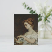 1867年、ジュエリーを持つ女性 ポストカード (スタンド正面)