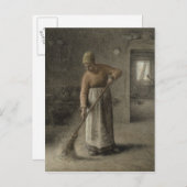 1867年、農家の妻が掃く ポストカード (正面/裏面)