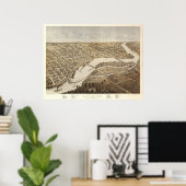 1867 Appleton, WI Bird's-eye viewパノラママップ ポスター (ホームオフィス)