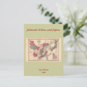 1868年の地図 – ジョンソンの中国と日本 ポストカード (スタンド正面)