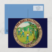 1868年ヴィンテージ野球カラーロゴ ポストカード (正面/裏面)