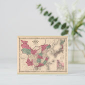 1868年地図 – ジョンソン中国と日本 ポストカード (スタンド正面)