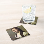 1868年~1870年、真珠を持つ女性 スクエアペーパーコースター (インサイチュ)